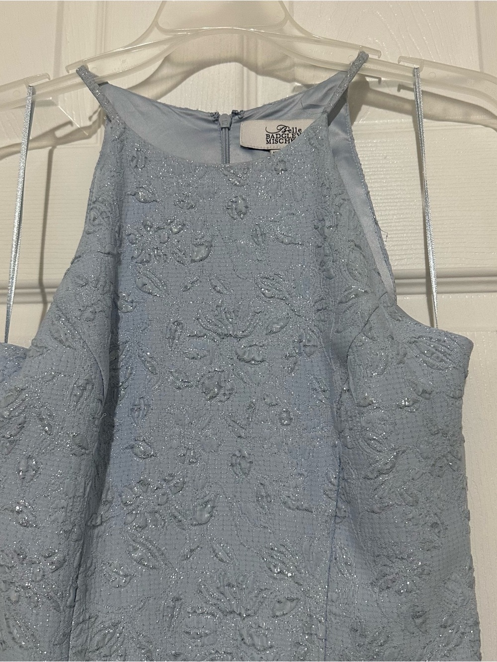 Badgley Mischka Light Blue Beaded Prom Dress